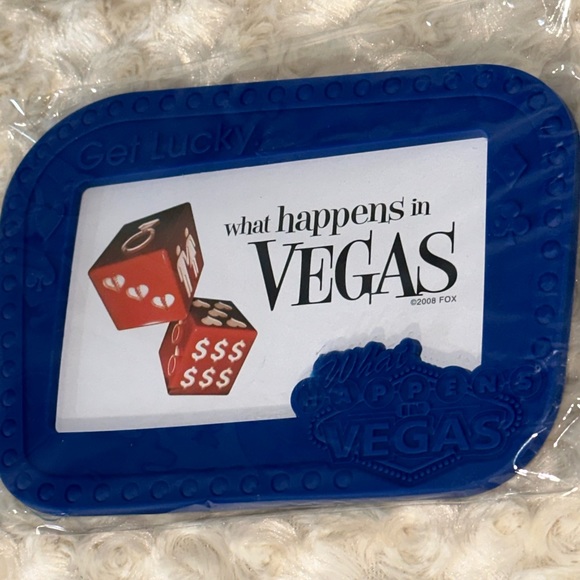 SALEš„4/$25 āWhat Happens In Vegasā 4x6 Blue Photo Frame - Picture 1 of 4